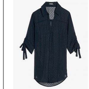 Express Clip Dot Tie Sleeve Shirt